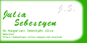 julia sebestyen business card