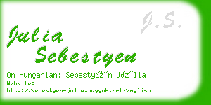 julia sebestyen business card